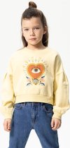 Sissy-Boy - Lichtgele sweater met lage schouders en hart