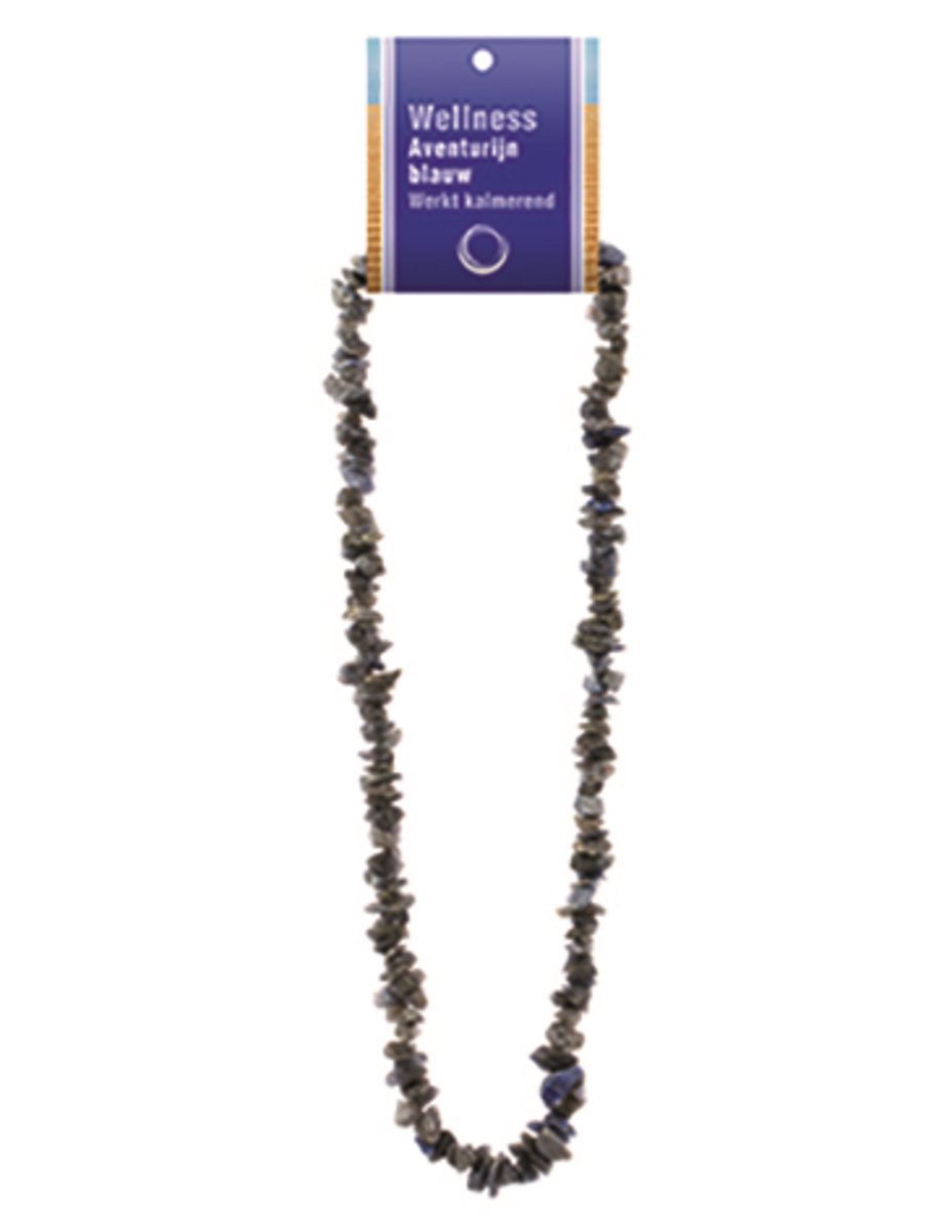 Aventurijn blauw splitketting + kaart