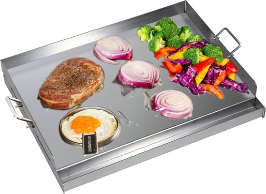 Denmay 63,5 x 40,6 cm universele plancha grillplaat voor gasgrills, houtskoolgrills, elektrische grill en meer, anti-aanbaklaag, grillplaat voor Weber, grote rechthoekige universele grillpan