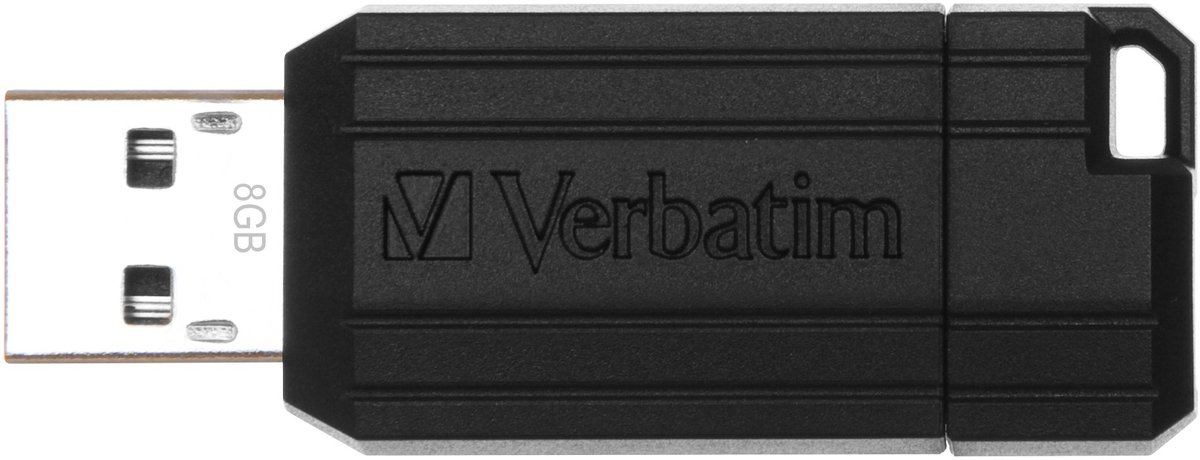 Verbatim Store'n'go PinStripe 8GB - USB-Stick / Zwart