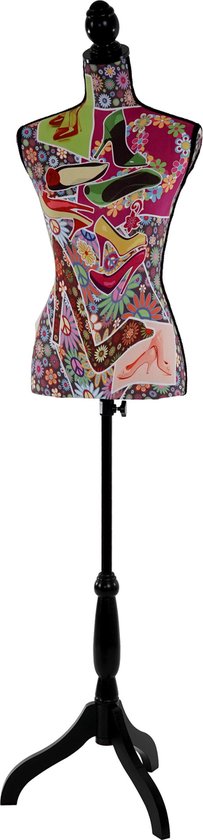 Paspop T222, vrouwelijke paspop torso, glasvezel ~ hoge hakken