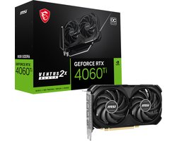 MSI NVIDIA GeForce RTX 4060 Ti VENTUS 2X BLACK 8G OC - Videokaart - 8GB - GDDR6 - PCIe 4.0 - 1x HDMI 2.1a - 3x DisplayPort 1.4