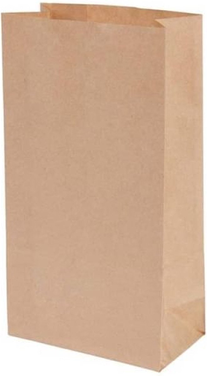 Goedkoopste Eco Blokbodemzakken Gerecycled Kraft Papier 100grs 130x80x185 mm - 100 stuks