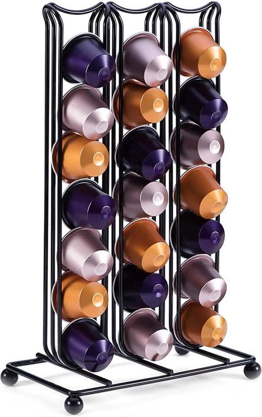 Fackelmann 20992 Distributeur Fil Métal Pour Porte Capsules Nespresso 20 Capsules 2 Colonnes