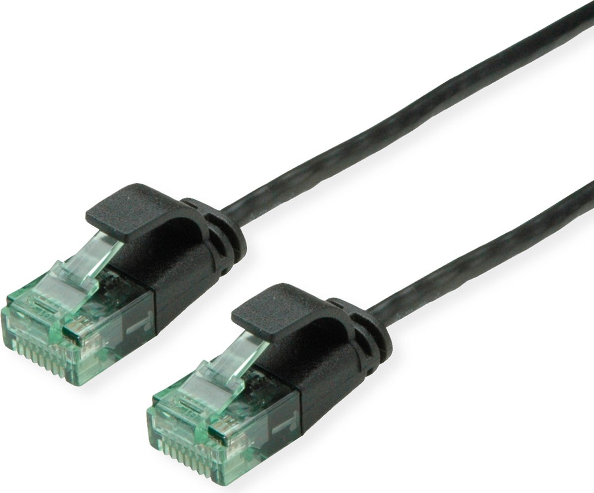ROLINE RM UTP DataCenter Patchkabel Cat.6A (Klasse EA), extra dun, zwart, 2 m