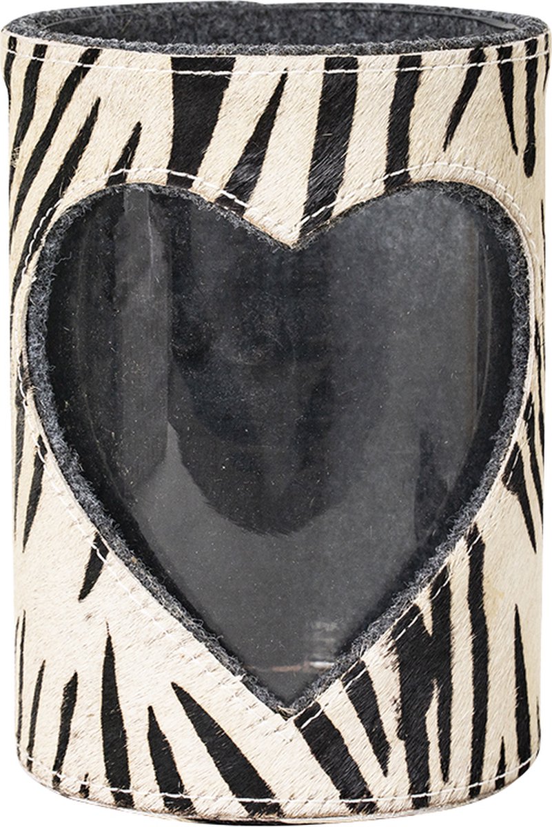 *windlicht koe hart zebra 20cm*