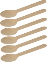 BBQ/verjaardag/camping wegwerp bestek - lepels - 40x - hout - 16 cm - eco friendly/composteerbaar