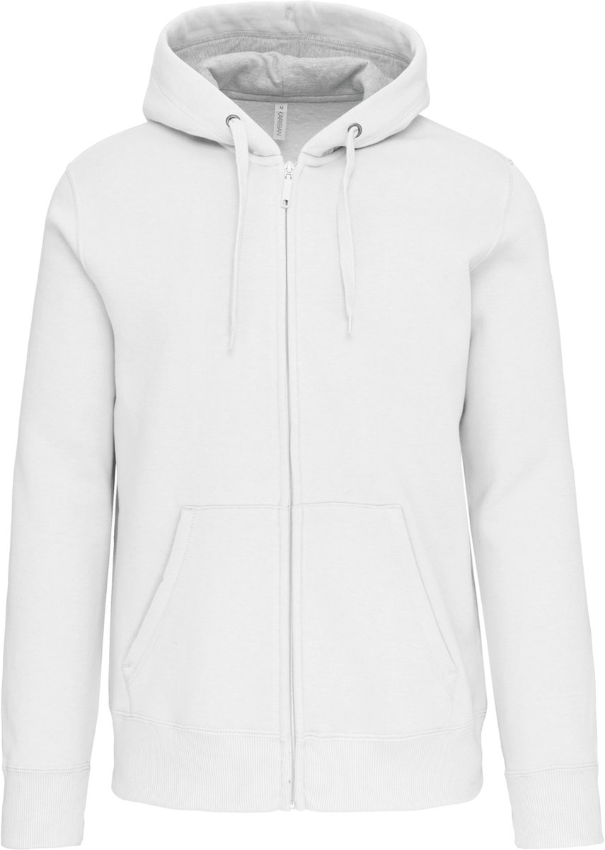 Kariban Hooded sweater met rits K444 - White - XXL