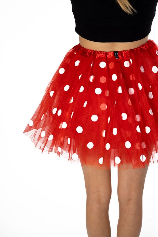 KIMU Tutu Polkadot Jupe en tulle rouge - Taille 68 74 80 86 92 98 - Rok jupon translucide Bébé tout-petit - Costume fille justaucorps Enfants