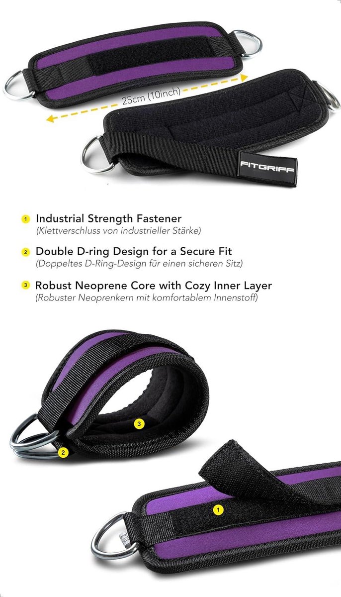 Sangles De Cheville Pour Machine à Câble – Réglables, Antidérapantes – Pour Entraînement Fitness, Musculation - 4