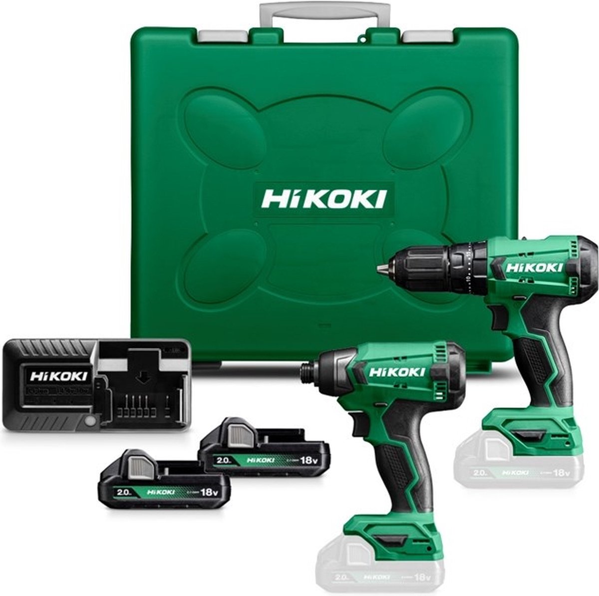 HiKOKI KC18DAWCZ 2-Delige Combiset 18V in kuststof koffer (HiKOKI gereedschapset)