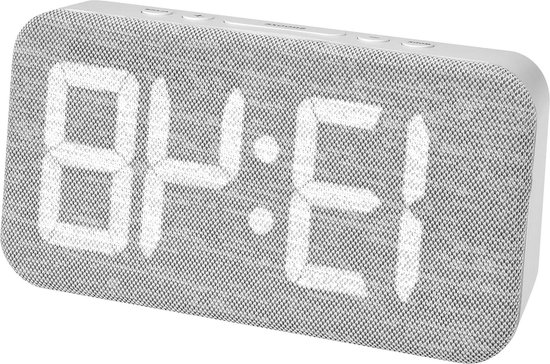 DELIPOP 3D digitale led-wekker, wandklok, digitale klok, led-tafel-bureauklok, dimbaar nachtlampje, sluimerfunctie, kalender, thermometer, uurweergave voor thuiskantoor, slaapkamer (Zwart-wit licht