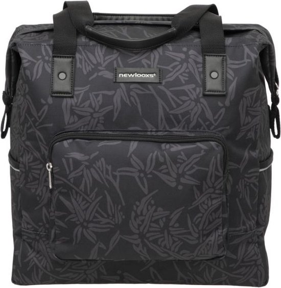 New Looxs Camella Bamboo Enkele Fietstas Shopper - Afneembaar - 24,5 liter - Zwart