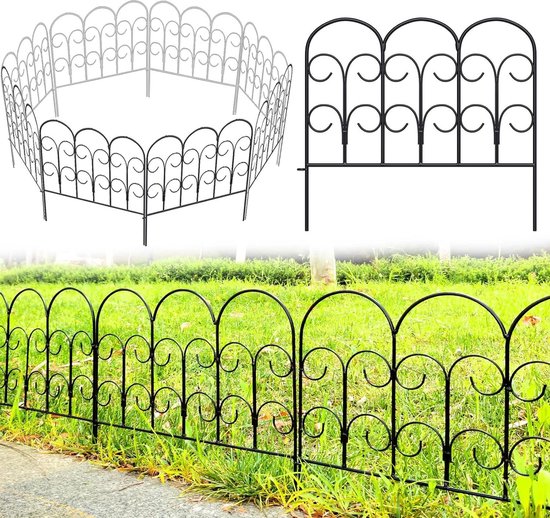 Thealyn - Valla decorativa de metal para jardín, 22 pulgadas de ancho x 18 pulga