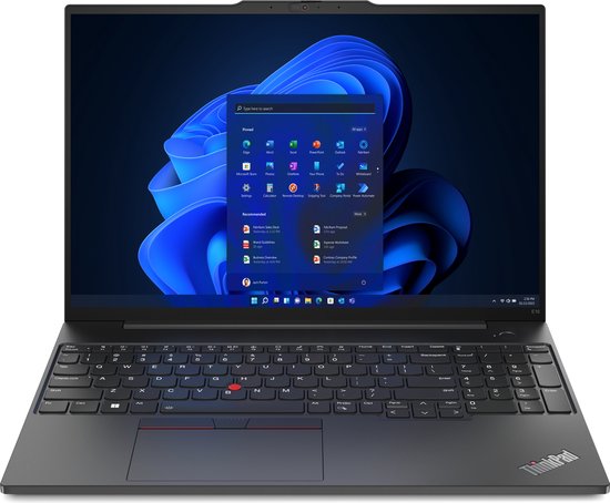 Lenovo ThinkPad E16 Gen 1 21JN - Laptop - Intel Core i5 - 1335U tot 4.6 GHz - Win 11 Pro - Intel Iris Xe Graphics - 16 GB RAM - 512 GB SSD - 16" IPS 1920 x 1200 - Wi-Fi 6 - grafietzwart - tsb Engels - Europa - met 2 jaar Lenovo depotondersteuning - Lenovo - Hoofdafbeelding