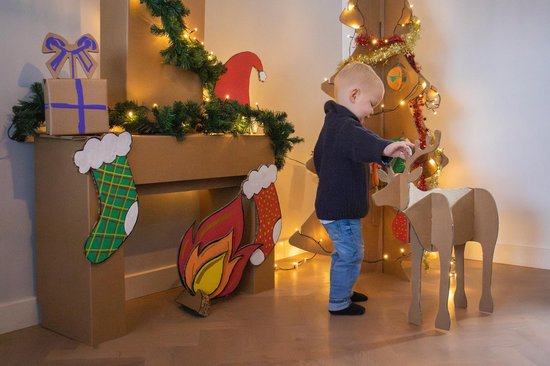 Décoration de Noël rennes et traîneaux 240LED blanc chaud rotin