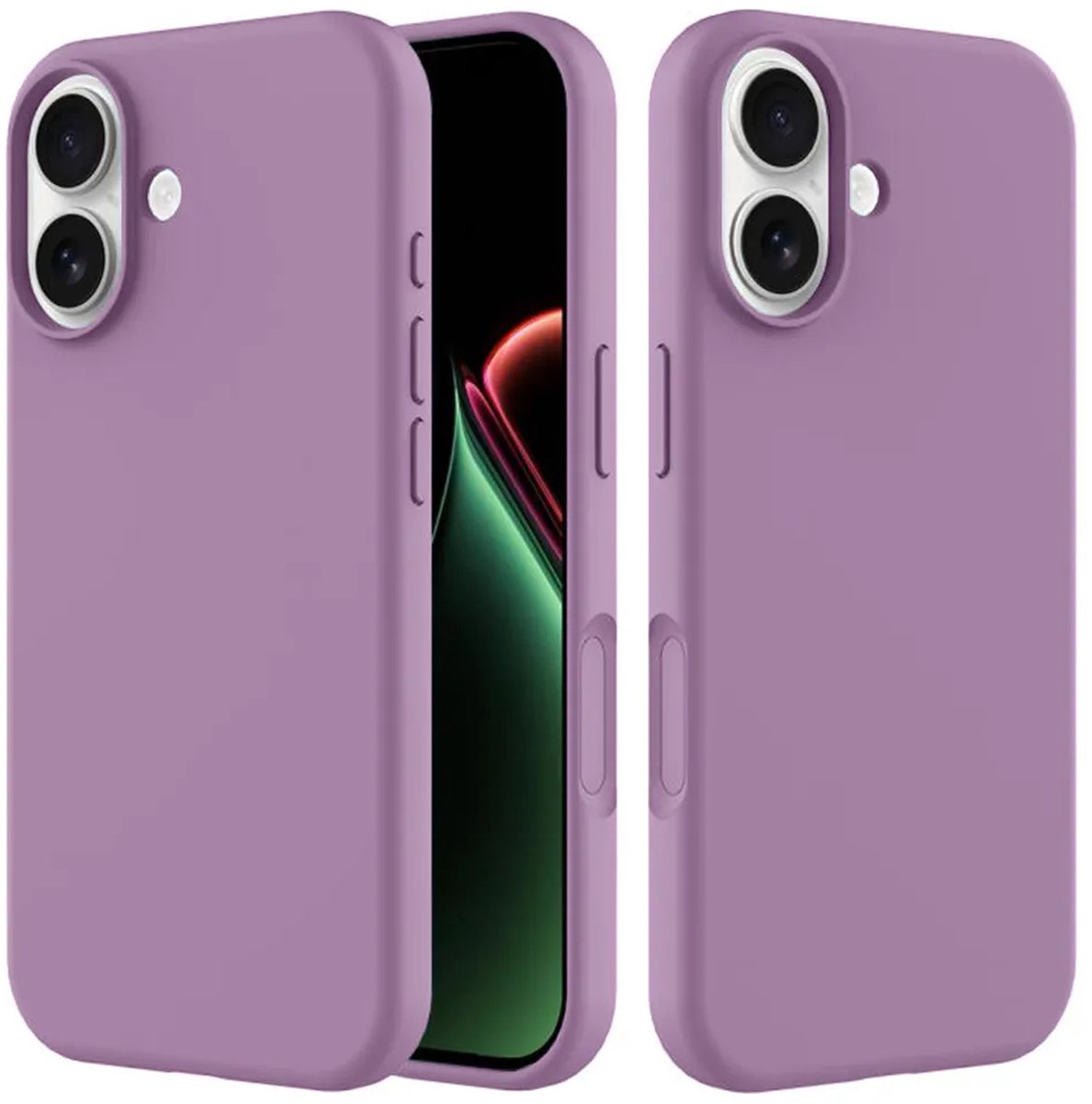MobyDefend Hoesje - Geschikt voor iPhone 17 - Matte Siliconen Backcover - Paars