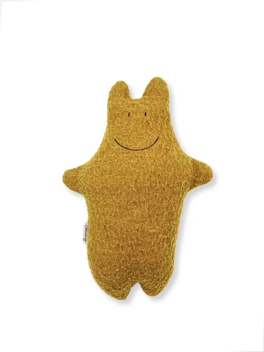 Duurzaam cadeau - Vintage knuffel - Baby Hippo - Wollen deken - Zero waste - Mosgroen