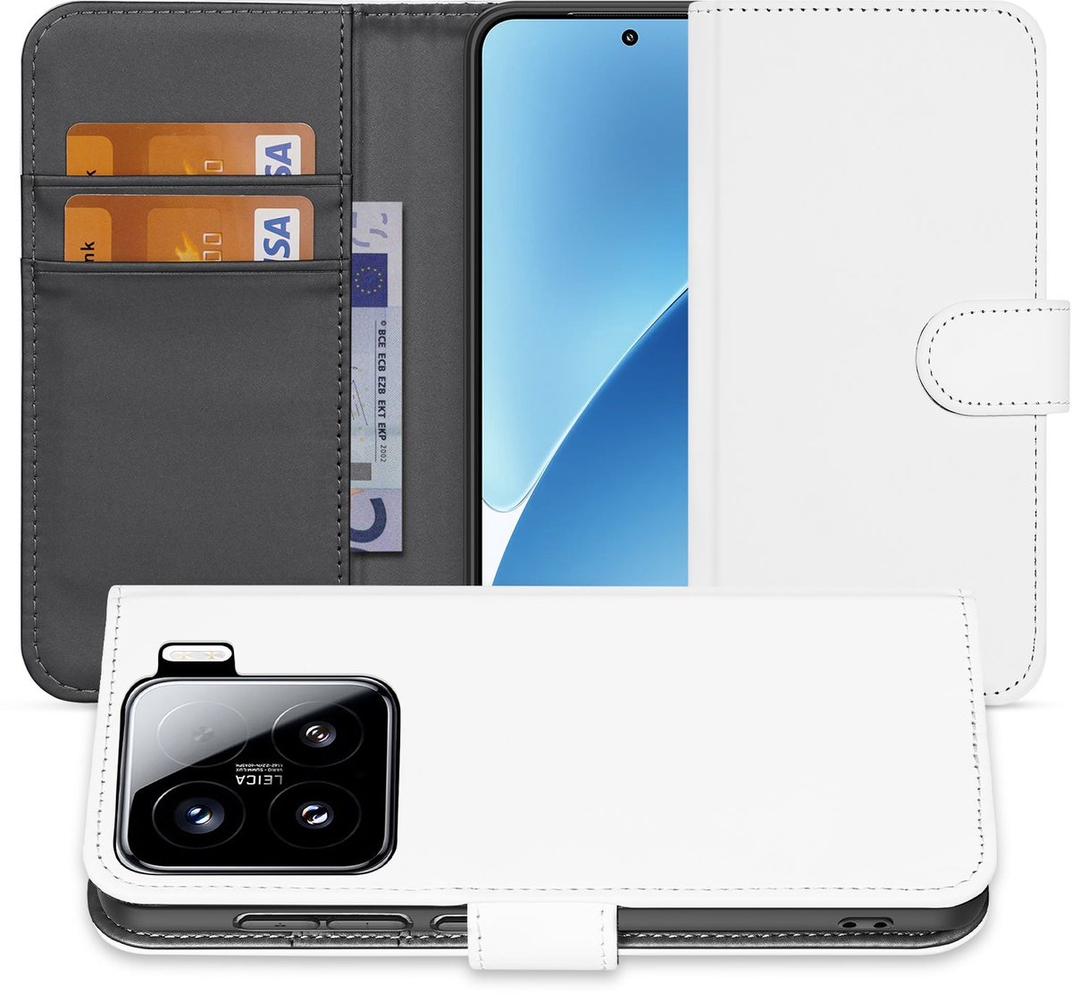 Book Case Hoesje Xiaomi 15 Wit met Pasjeshouder
