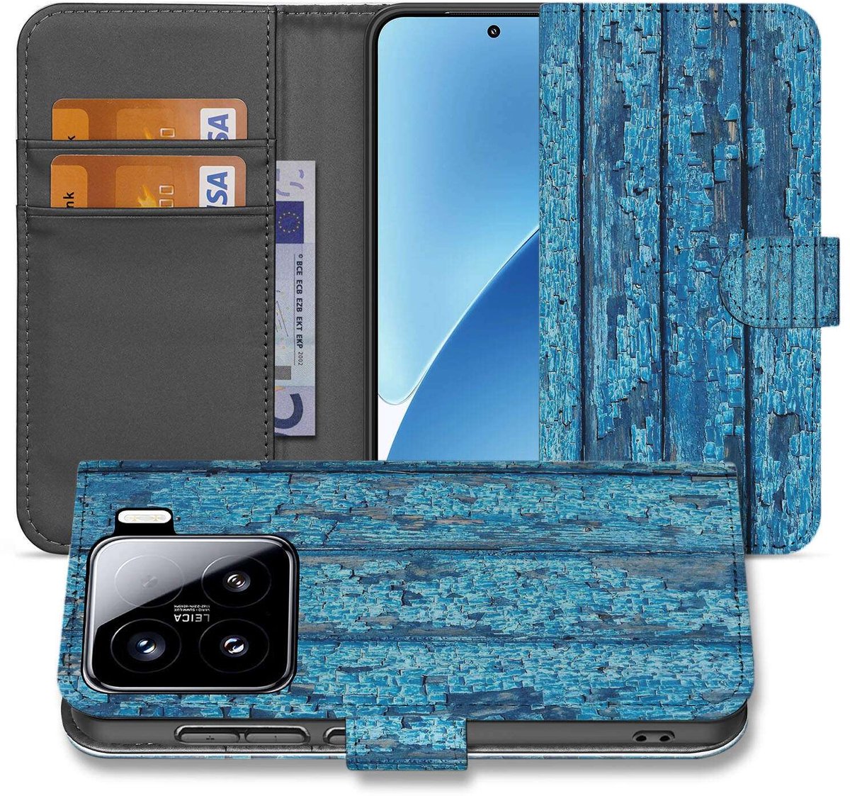 Xiaomi 15 Book Style Case Wood Blue
