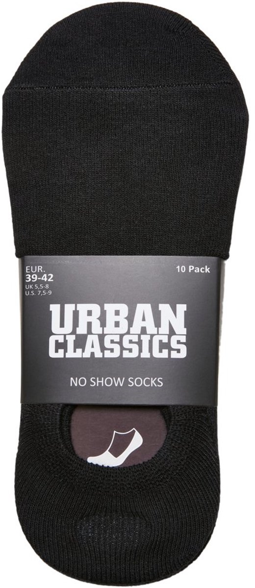 Urban Classics No Show 10-Pack Enkelsokken 39/42 Zwart