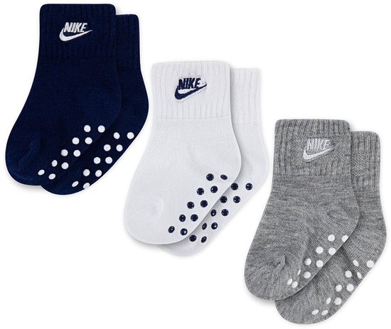 Nike Kids Core Futura Gripper Sokken 3 Paren Wit,Zwart,Grijs EU 16-18 1/2 Jongens,Meisjes