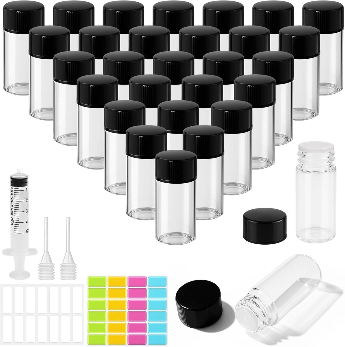 30pcs 2ml Mini Clear Glas Essentiële Olie Flessen - Essentiële Olie Monster Flessen - Lege