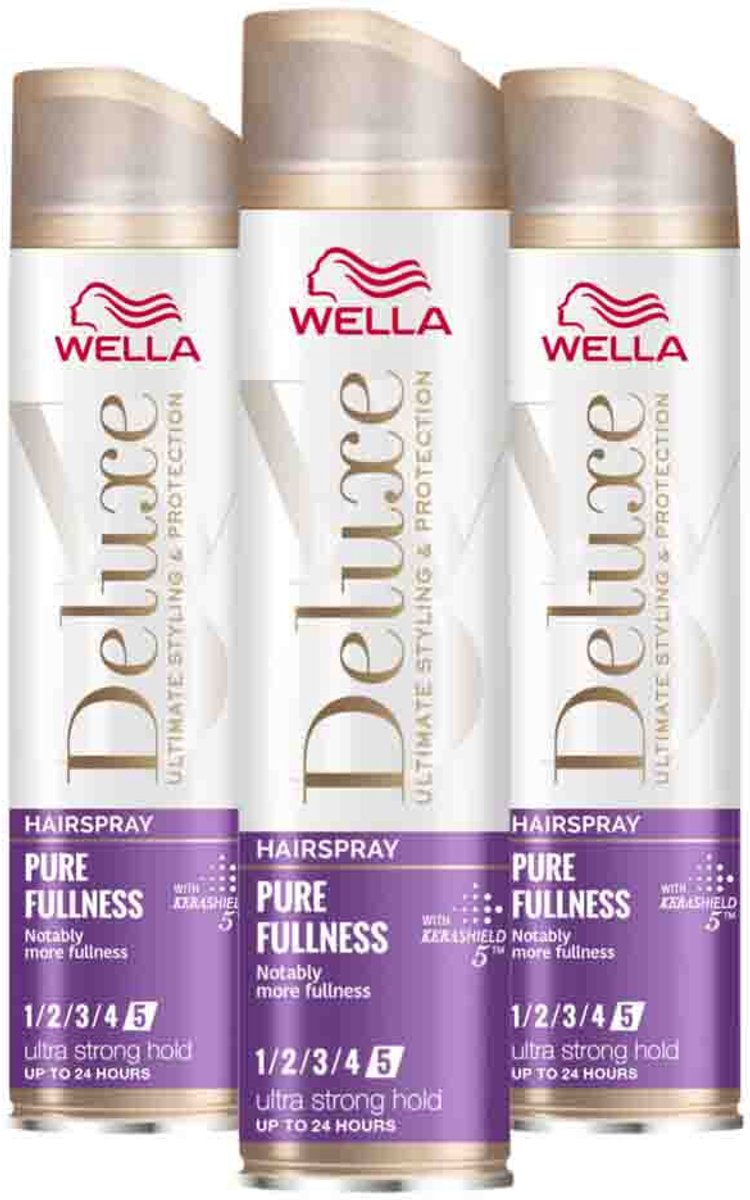 3x Wella Deluxe Pure Fullness Haarspray 250 ml