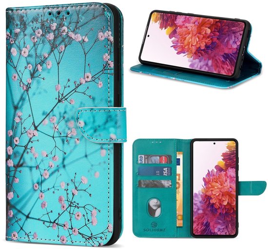 Samsung Galaxy A56 A36 hoesje blauw magnetisch wallet case 3 kaarten schokbestendig kickstand