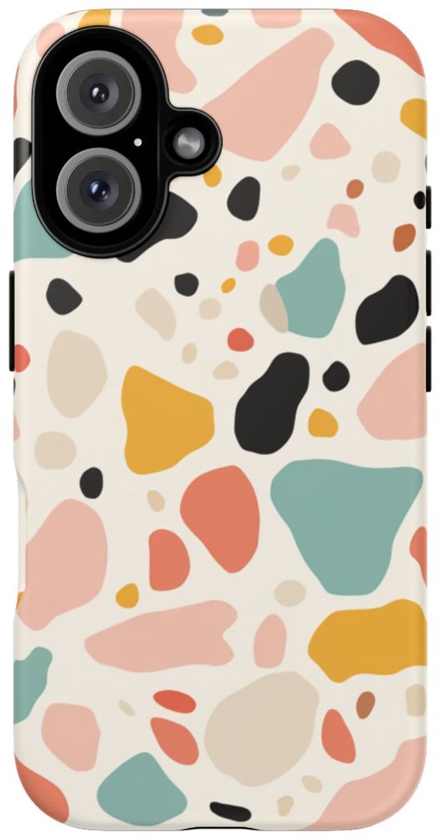 Kleurrijk Terrazzo-Patroon – Telefoonhoesje Geschikt voor iPhone 16