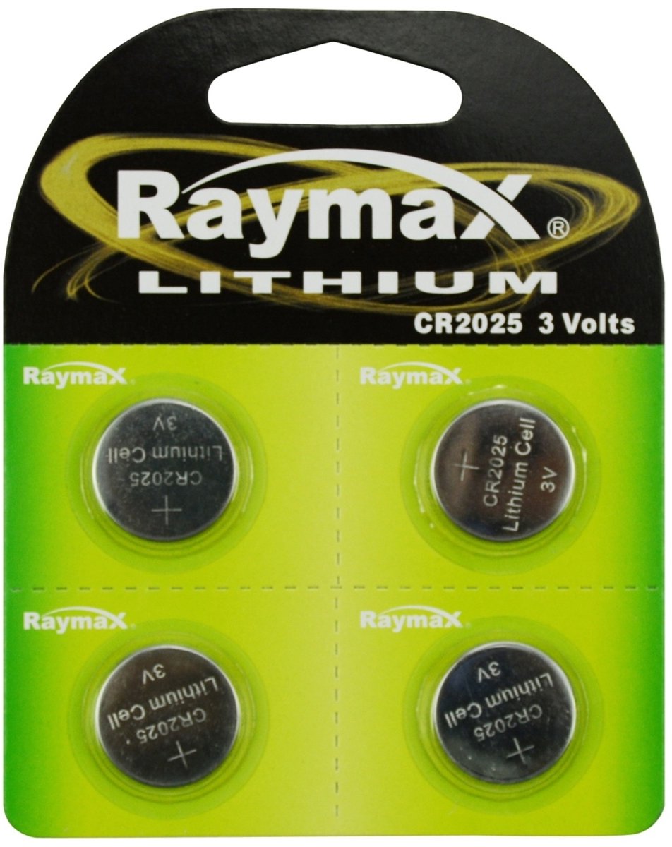 Raymax Lithium knoopcel CR2025 - 3V - 4 stuks - veelzijdig gebruik