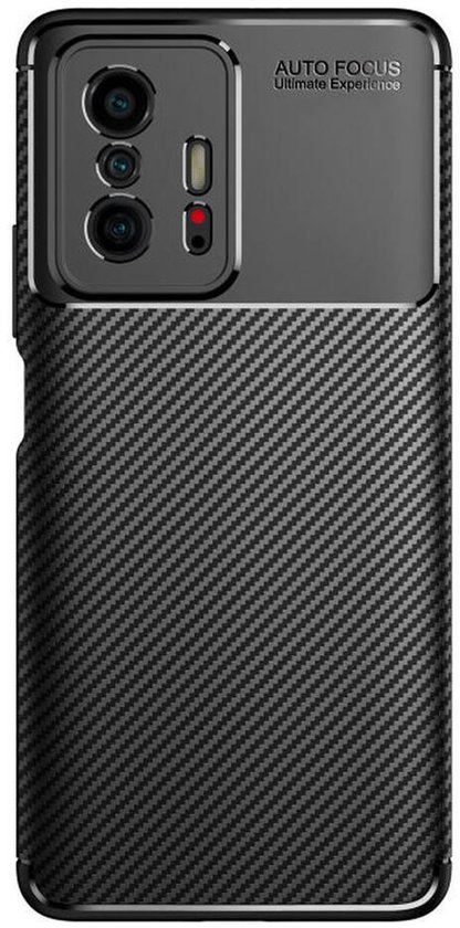 Xiaomi Mi 11T / 11T Pro Coque Siliconen Carbone TPU Coque Arrière Zwart