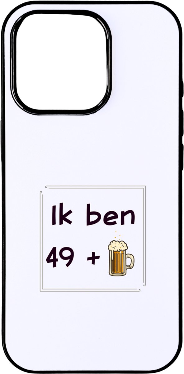 Hacebo® - ik ben 49 + 1 telefoonhoesje - mensen die 50 zijn geworden - telefoonhoesjes - 50 jaar Sarah en Abraham cadeau - Jubileum man en vrouw - Verjaardags - Grappige tekst - Jarig - Verjaardag - hoesje geschikt voor iPhone 16 Pro