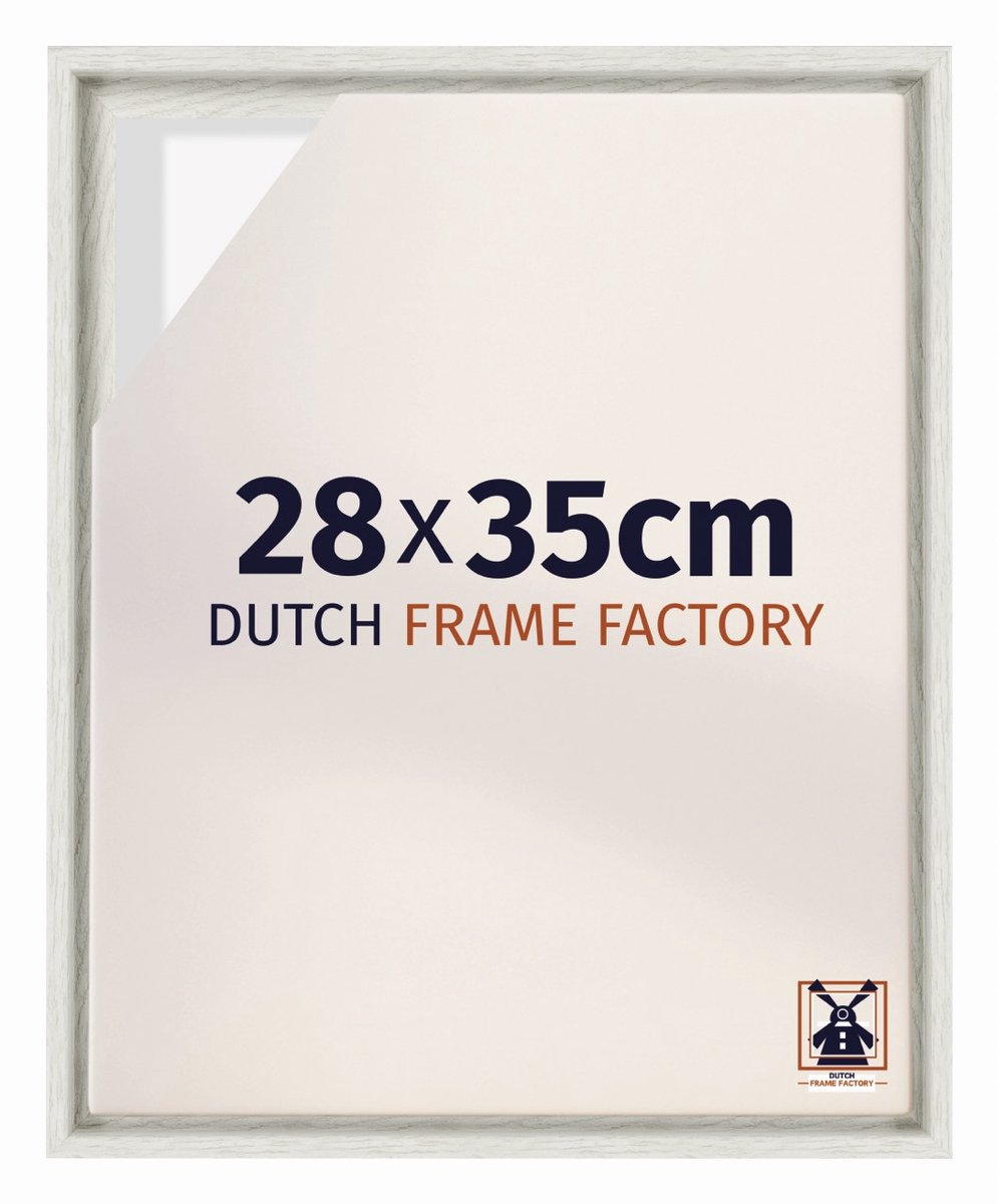 Baklijst 28x35 cm - White Wash - Geschikt voor Canvasdoek - MDF Baklijst Lausanne