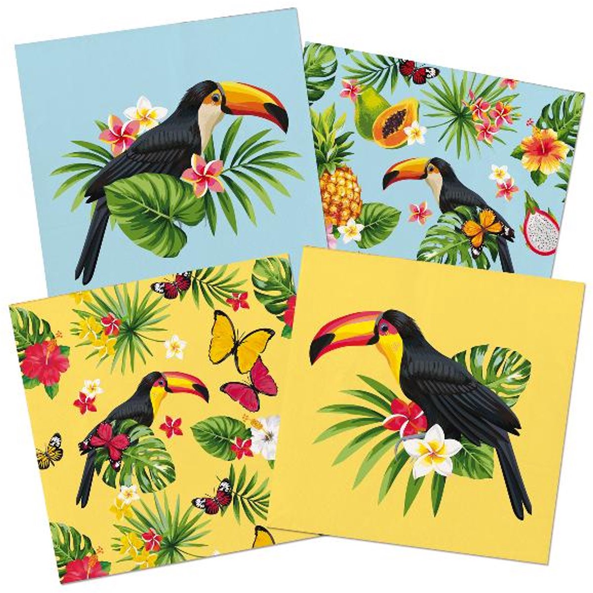 Folat - Servetten Tropische Toekan 33x33 cm (20 stuks)