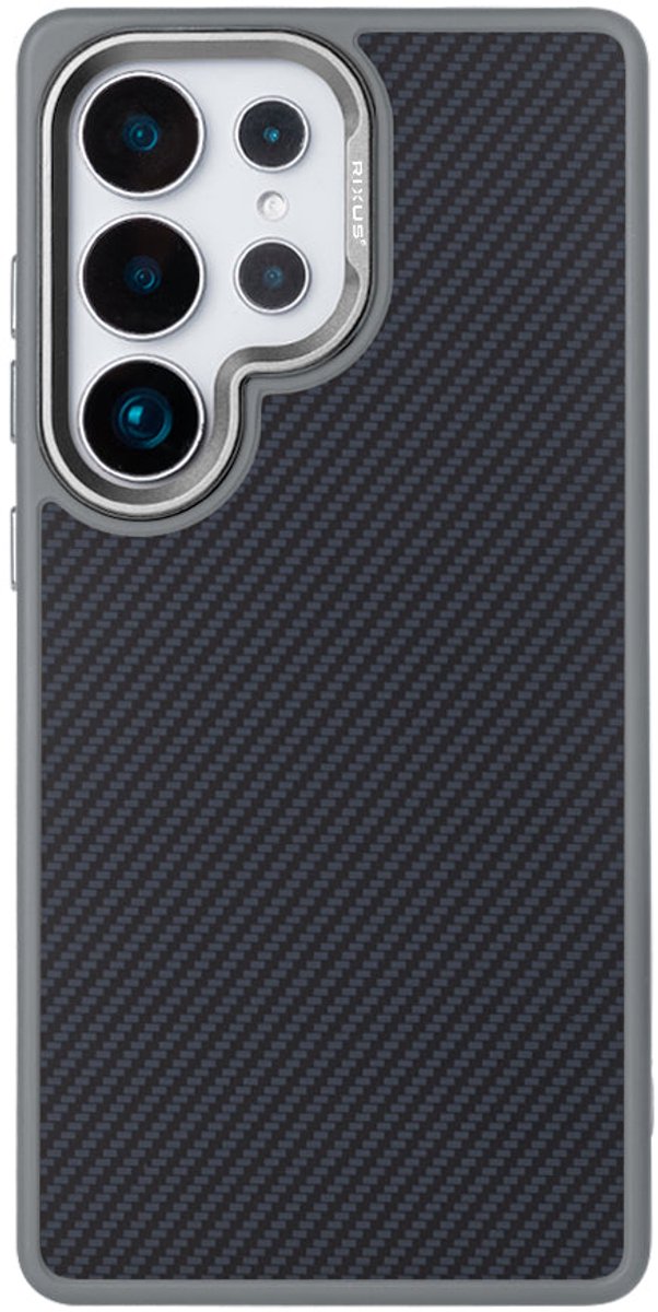 Rixus Mag Carbon With MagSafe For Samsung Galaxy S25 Ultra Titanium Grey