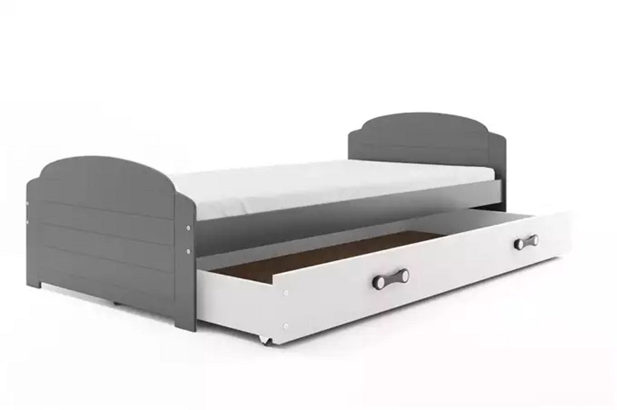 BMS - LILI Single Youth Bed - 90x200 cm - Graphite/White