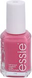 Essie nagellakflesje met roze nagellak en een wit dopje. Tekst op het flesje: 'nail lacquer nagellack smalto vernis à ongles'.
