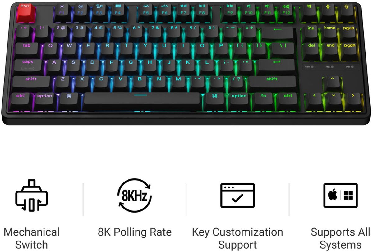 Keychron C3 Pro - Mechanisch Toetsenbord - Rode Switch thumbnail 5