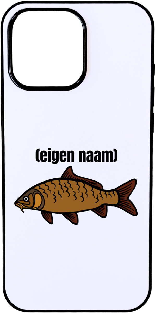 Hacebo® - vis met eigen naam telefoonhoesje - Vis - vissen liefhebbers - telefoonhoesjes - iemand die houdt van vissen - verjaardag - cadeau - kado - hoesje geschikt voor iPhone 16 Pro Max