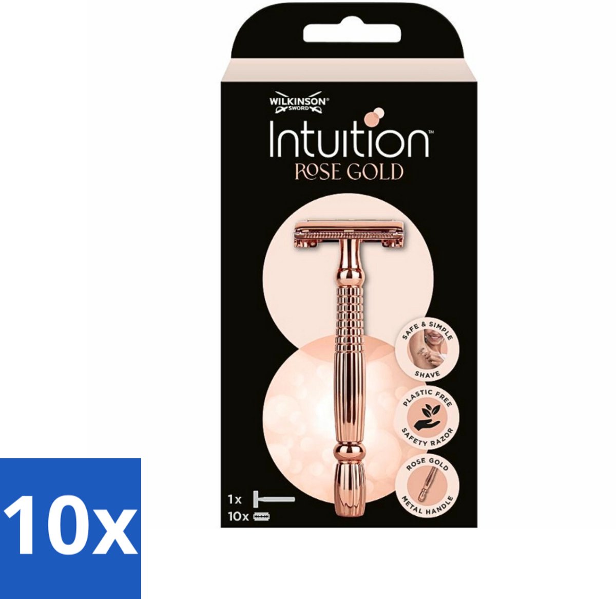10 x Wilkinson Sword - Scheermes - Intuition Rose Gold - Luxe - 10 mesjes - Voordeelverpakking - 10 stuks