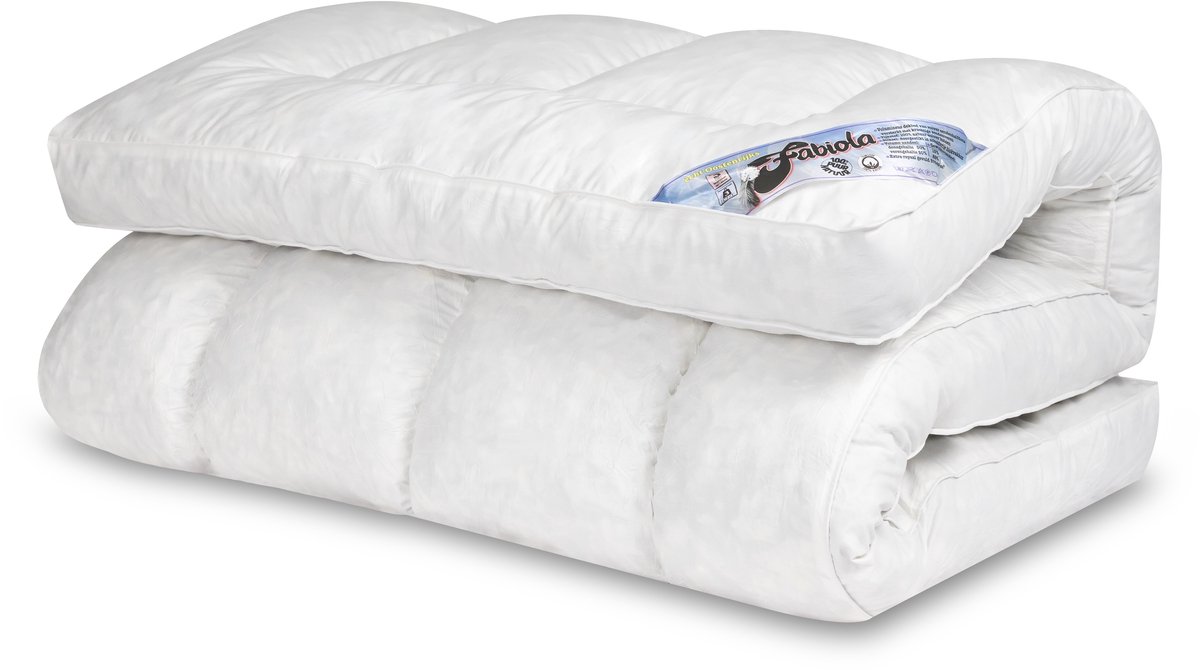 Fabiola Topper 200x200 cm - 10CM Topdekmatras - Matrastopper Veren & Traagschuim - Medium Hardheid Wit