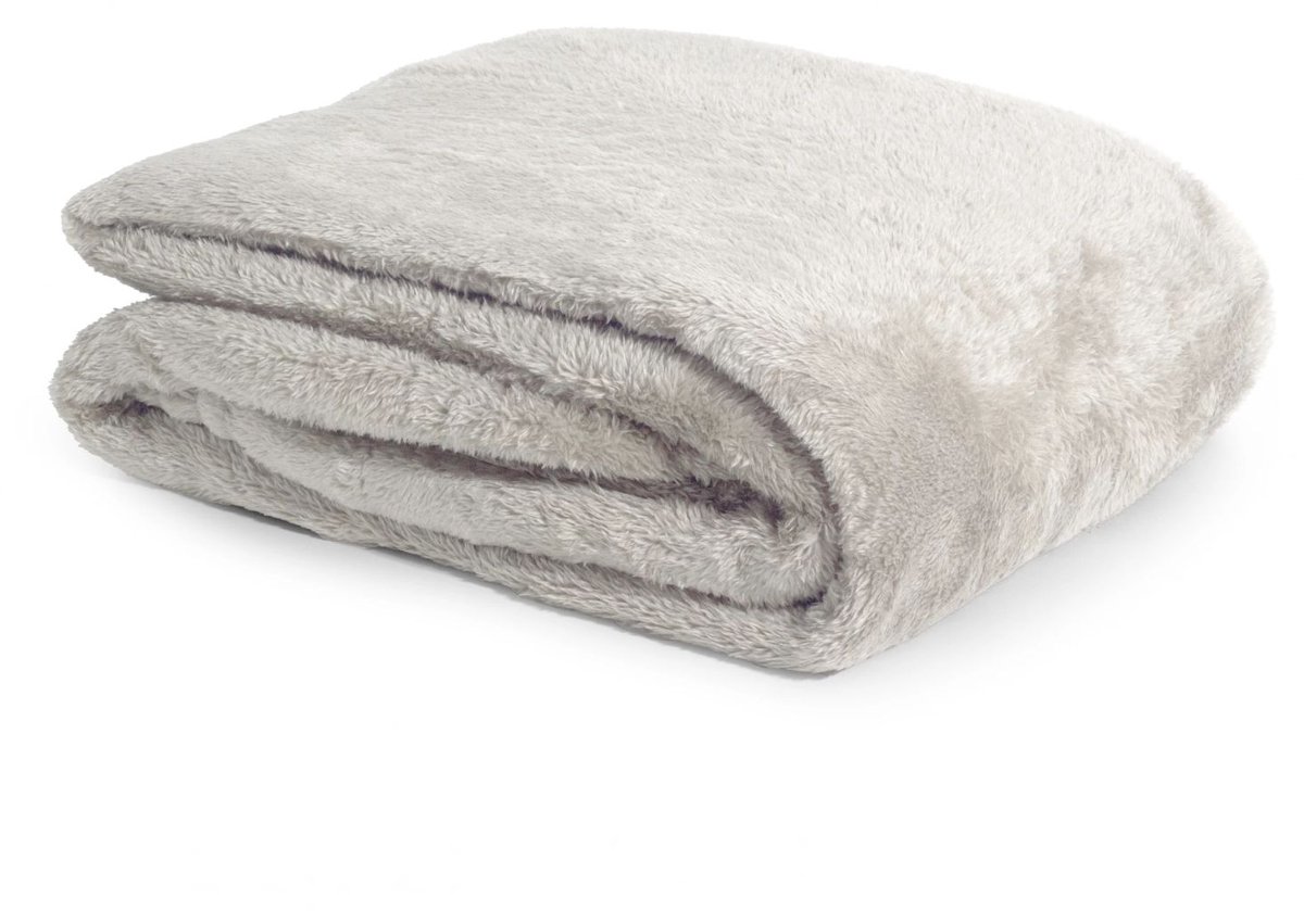 Droomtextiel Teddy Fleece Deken - Fleece Plaid- Ultrazacht - 150x200 cm - Beige