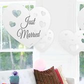 Ensemble de décoration à suspendre Just Married Coeurs 5 pièces