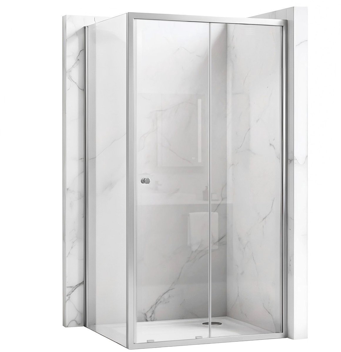 Rea Primo Slide 120X80 - Douchecabine - Chrome - 120X80X190Cm