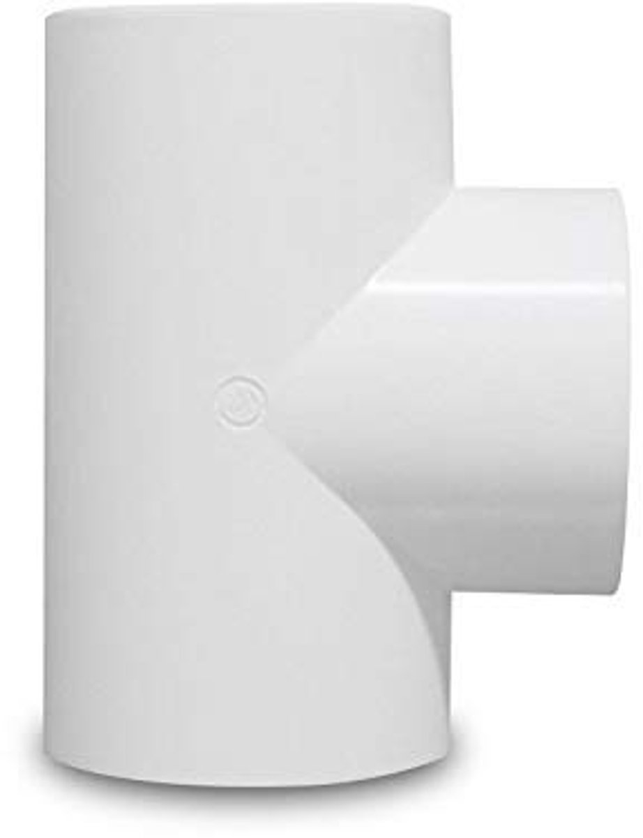 T-stuk 150 mm voor ventilatiesysteem - Drieweg buisverbinder van ABS voor afvoer en ventilatie