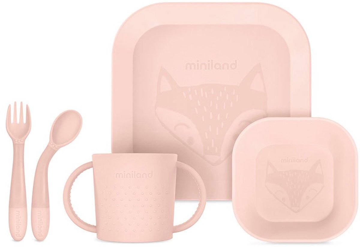 Miniland Vierkante Maaltijdset Roze