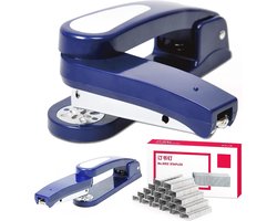 360° Rotatable Stapler met 1000pcs Staples - 360 Degree Rotary Stapler Binding School Family Manual Office Binding Accessoires voor Boekjes Brochures Folders (Blauw)