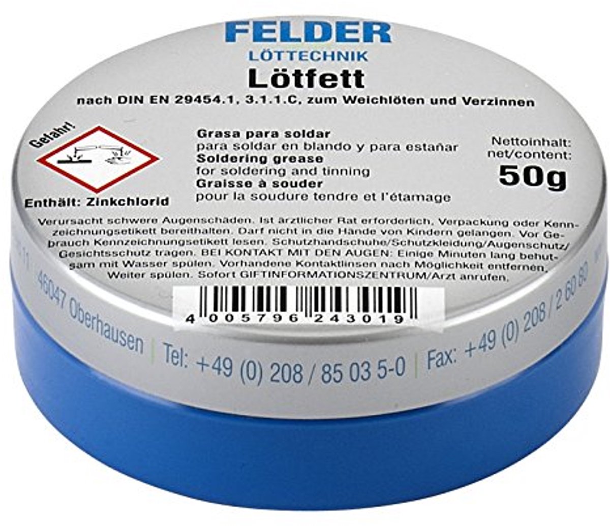 Soldeervet en soldeerpasta voor zachtsolderen - 50 g