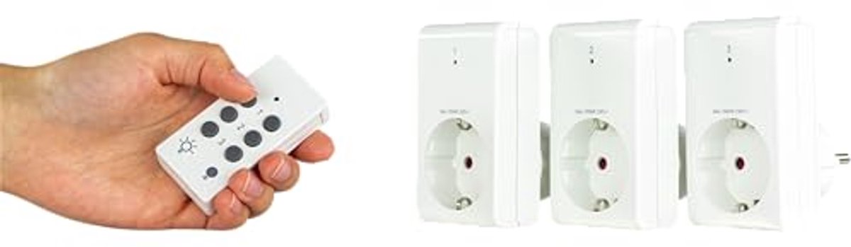 Draadloze Stopcontacten met Afstandsbediening - Tot 25 m, 1000 W per stuk, Wit